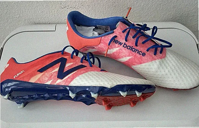 New Balance Men's Furon Pro FG Soccer Cleats -Wht/Flame/Ocean-Sz 12 - NEW-$190
