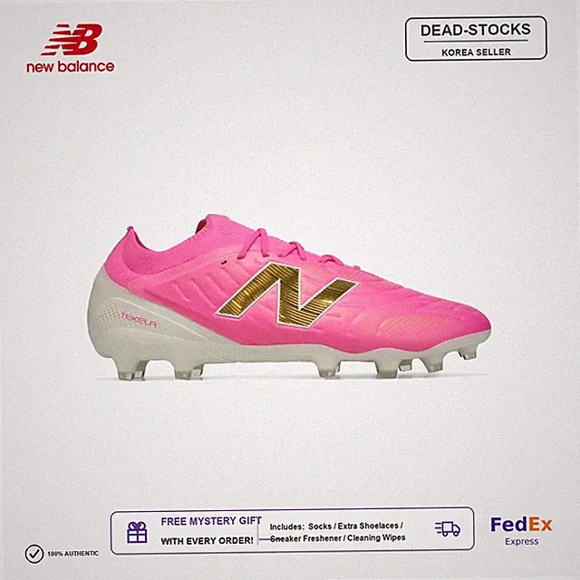 New Balance Men Tekela V5 Elite 2E MG Soccer Cleats Pink NBPSGS107P FEDEX