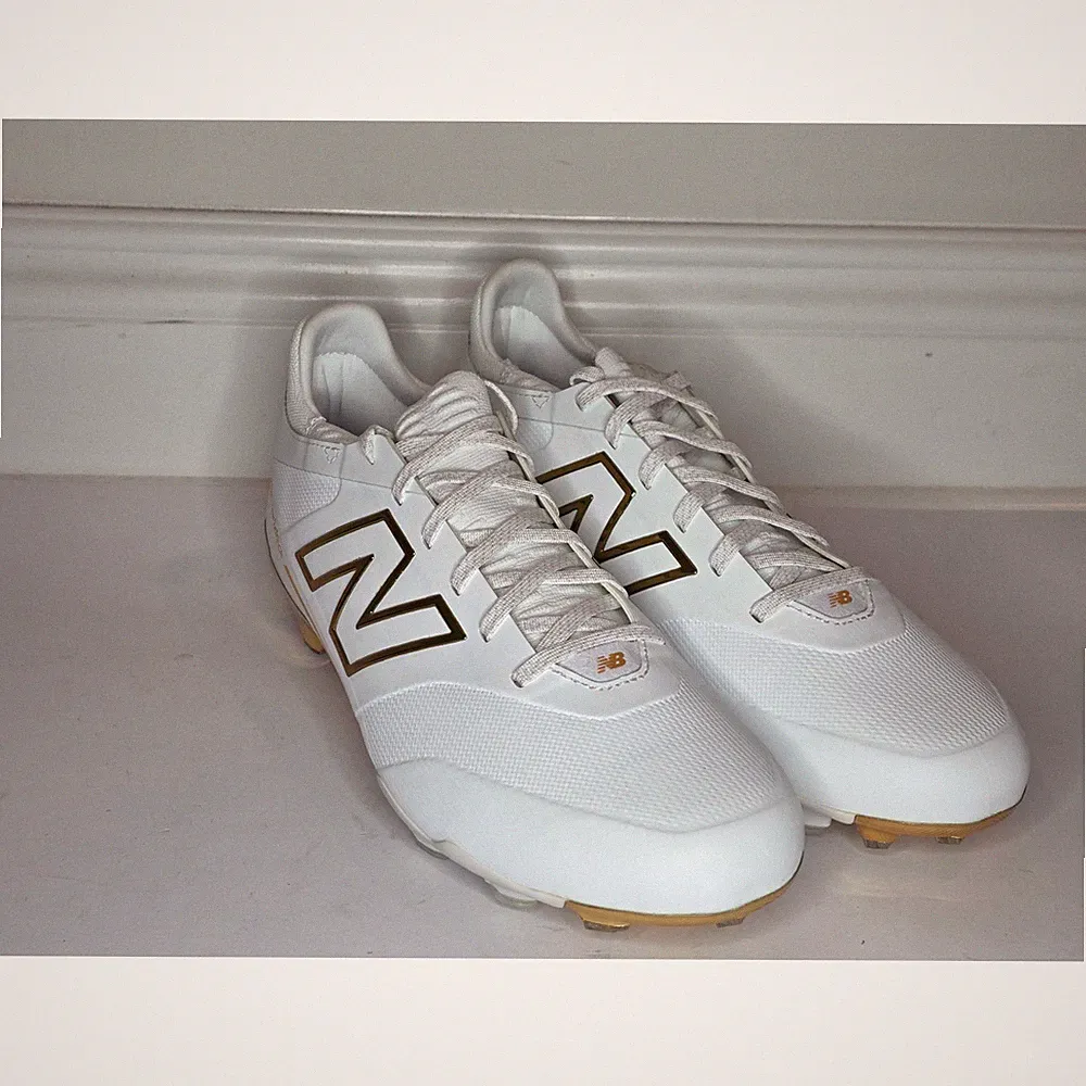 New Balance Prodigy First Edition Soccer Cleats White Gold UFSKLG1 Mens 10.5