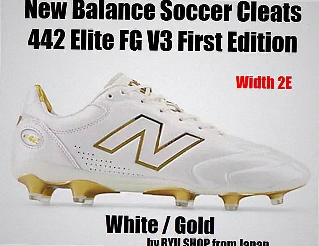 New Balance Soccer Cleats 442 Elite FG V3 First Edition U41F2RH 2E White / Gold