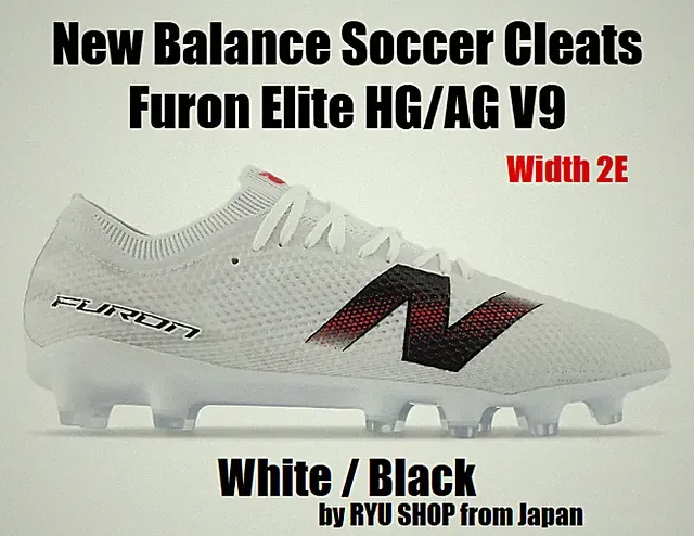 New Balance Soccer Cleats Furon Elite HG / AG V9 UF1H7AX 2E White / Black