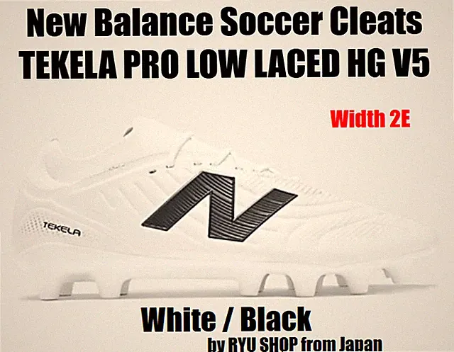 New Balance Soccer Cleats TEKELA PRO LOW LACED HG V5 ST2HLWG5 2E White / Black