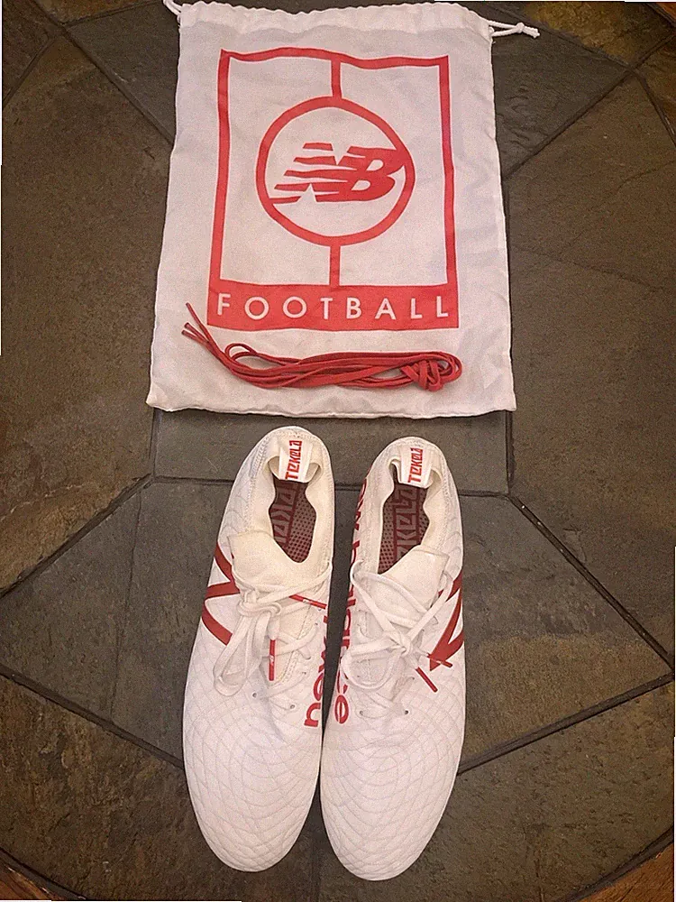 New Balance Tekela 1.0 Pro FG Soccer Cleats White Red Mens 8.5 New w Bag