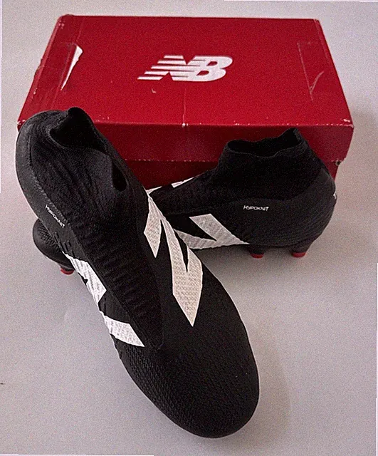 New Balance Tekela Pro FG V4+ Black White Soccer Cleats LACELESS Mens 7 WIDE