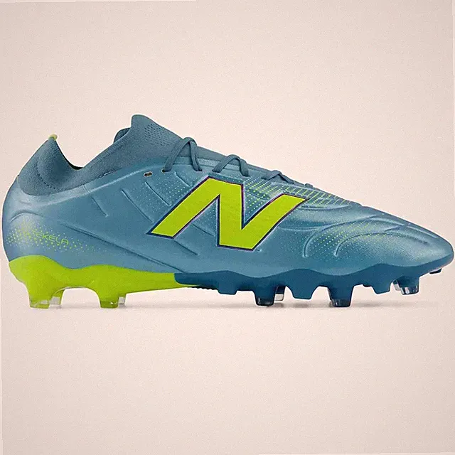 New Balance Tekela Team Low Laced V5 2E Wide Firm Ground Soccer Cleats - Neon