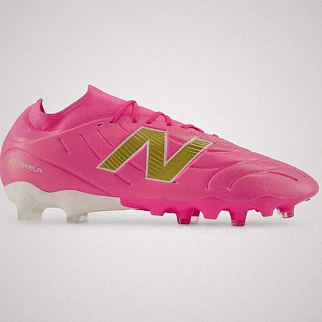 New Balance Tekela Team Low Laced V5 2E Wide Firm Ground Soccer Cleats - Pure
