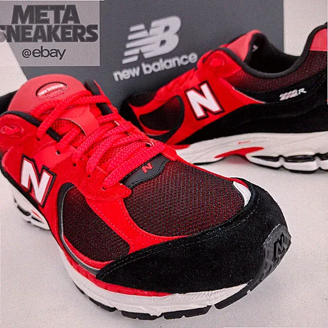 New Balance US 12 Men's True Red White Black Retro 2002R Suede Run U2002RZA New