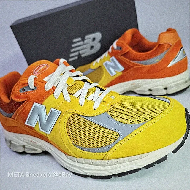 New Balance US 9.5 Men's Yellow Orange White Retro NB 2002R Suede M2002RPA New