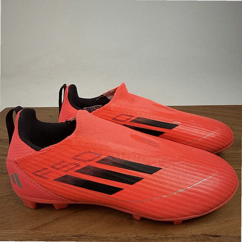 New Big Kids Adidas F50 League Laceless Firm Ground Soccer Cleats Shoes Size 1 K