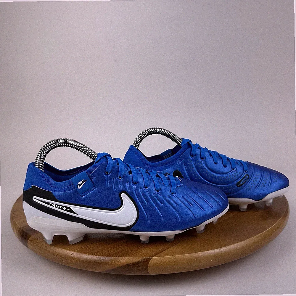 New Big Kids Boys Nike Tiempo Legend 10 Pro FG Signal Blue Soccer Cleats Size 5