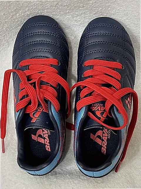 New Brava Soccer Racer Blue Synthetic Leather Soccer Cleats - Kids' 10D