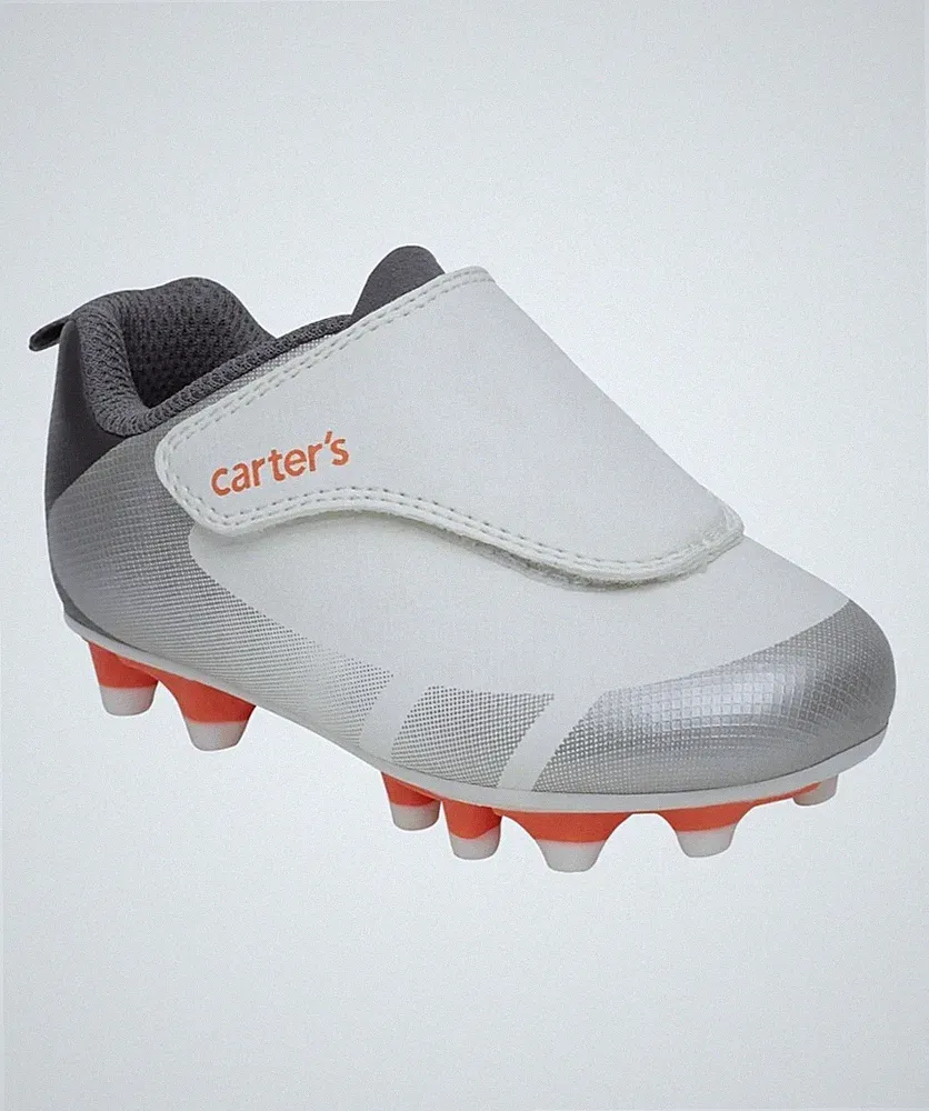 New Carter's Toddler Size 11 Soccer Shoe Cleat White Grey
