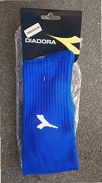 NEW DIADORA Mens L 42 - 45 Royal Blue & White Knit Soccer Socks Italy Irr Large