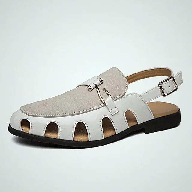 New Fashion Beach Sandals Men Summer Hollow Buckle Formal Casual Roman Slippers