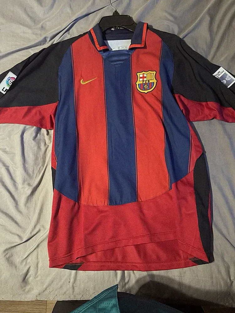 New FC Barcelona Ronaldinho #10 Soccer Jersey Blue Red XL Men