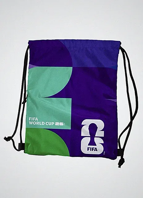 NEW FIFA World Cup 2026 Drawstring Tilt Backpack Bag Purple Turquoise Green