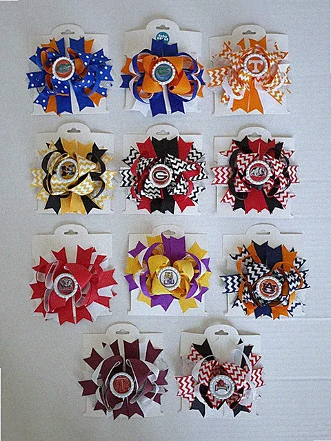 NEW Handmade SEC College Inspired Football Hair Bow