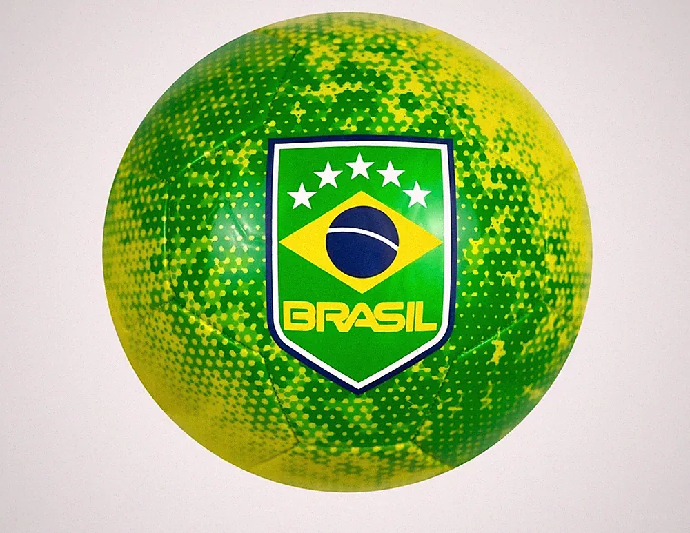 New Icon Sports Brazil Soccer Ball Size 5 Yellow Blue Green PVC Training Match