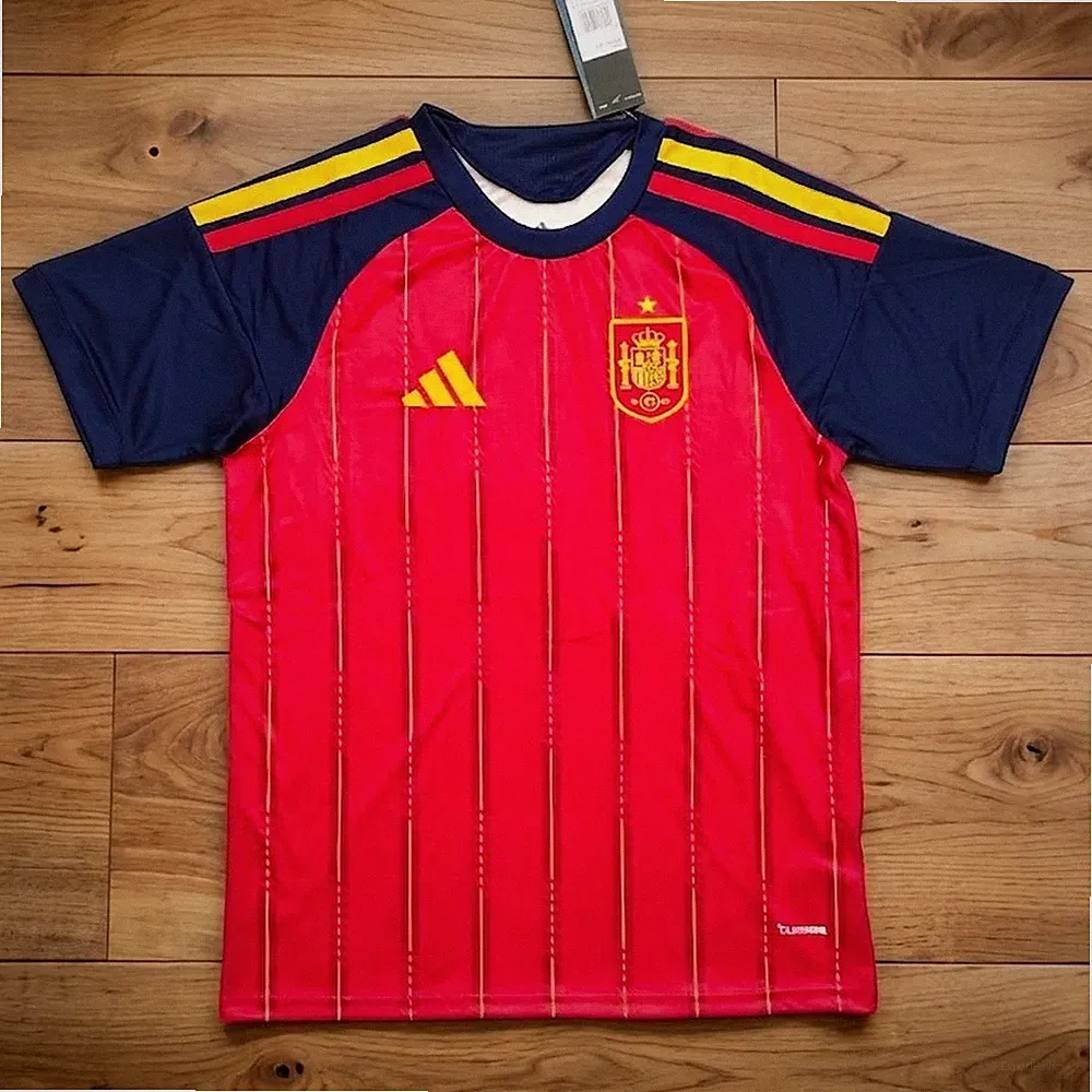 [New Items] - Spain 2026 Home Soccer Jersey Red Navy Men’s Football Shirt