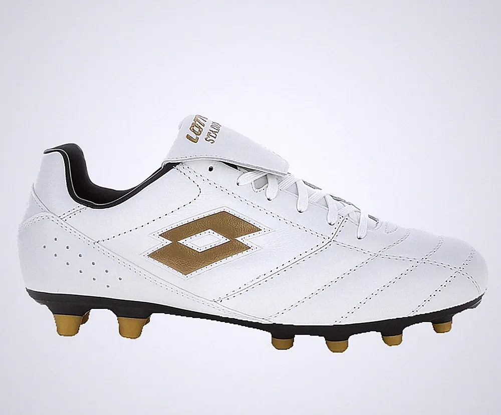NEW Lotto Stadio 200 III FG Men's Soccer Cleats White Gold