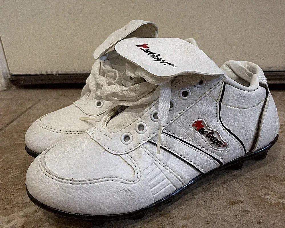 NEW MacGregor VTG Triple White Leather Soccer Cleats Made In USA Youth Size 5