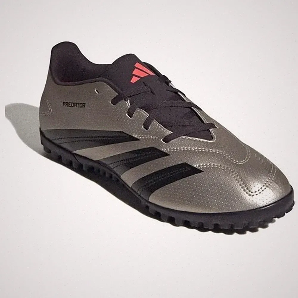 New Men Adidas Predator Club TF Turf Soccer Shoes IF6398 Silver/Black Sz 10.5