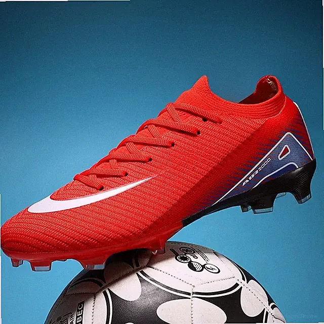 New Men Football Boots Cleats Long Spikes Outdoor Sport Soccer Shoes Non Slip