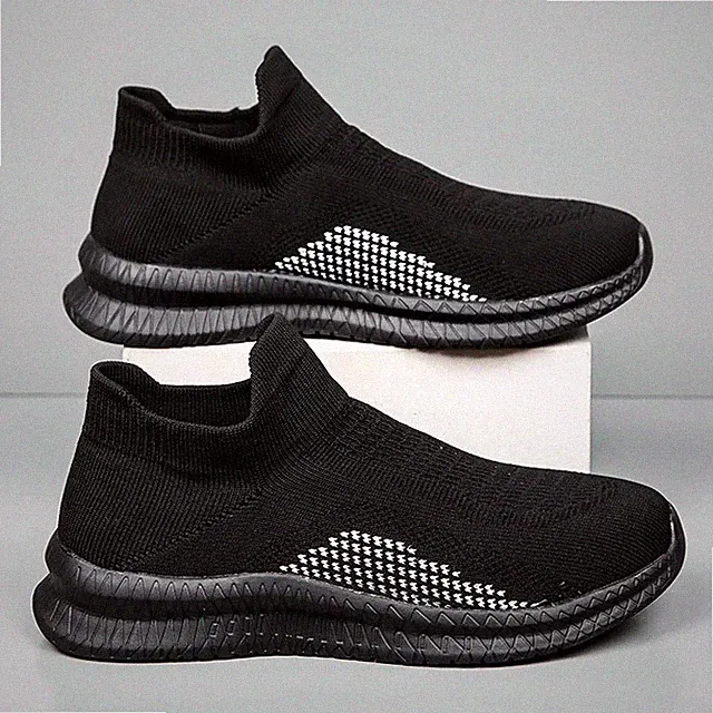 New Men's Knitting Running Shoes Outdoor Sneakers Fashion Casual Trekking Shoes