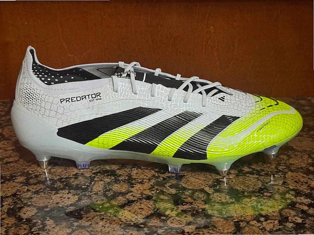 New Mens 13 ADIDAS PREDATOR ELITE SG SOFT-GROUND SOCCER CLEATS WHITE/LUCID LEMON