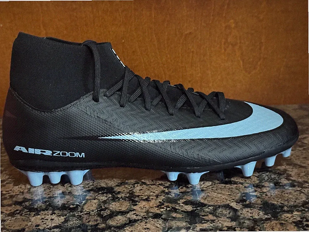 New! Mens 6 NIKE MERCURIAL SUPERFLY 10 ACADEMY AG SOCCER CLEATS BLACK/ICE BLUE