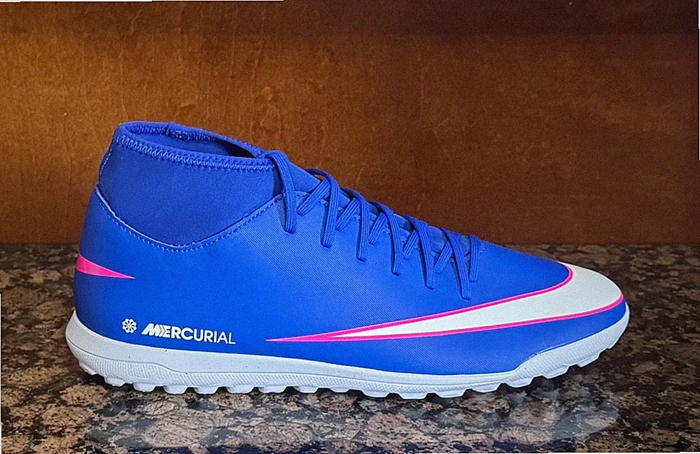 New! Mens NIKE MERCURIAL SUPERFLY 10 CLUB TF TURF SOCCER SHOES BLUE/WHITE/PINK