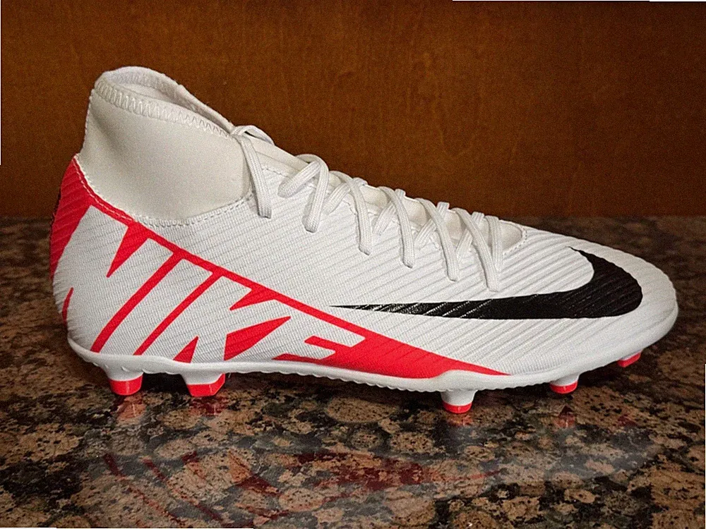 New! Mens NIKE ZOOM SUPERFLY 9 CLUB FG/MG SOCCER CLEATS BRIGHT CRIMSON/WHITE