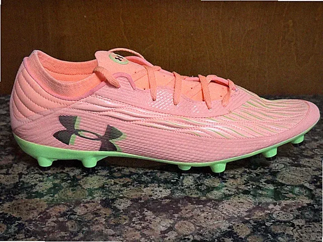 New! Mens US 12 UNDER ARMOUR UA MAGNETICO PRO 4 FG SOCCER CLEATS ORANGE/GREEN