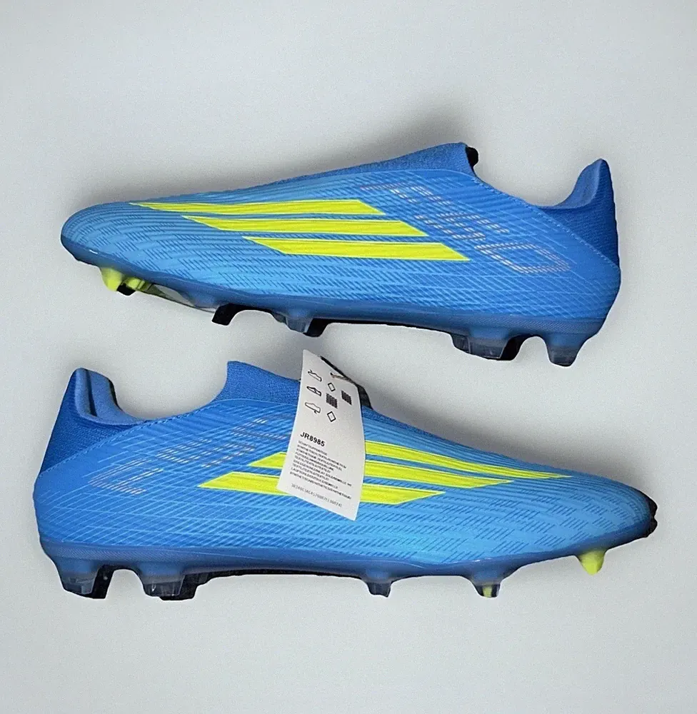 New! Mens US 9 ADIDAS F50 LEAGUE LL LACELESS FG/MG SOCCER CLEATS BLUE/YELLOW