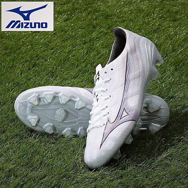 New MIZUNO Alpha Elite Soccer Cleats Lightweight Men's White/Red/Blue US9 JP