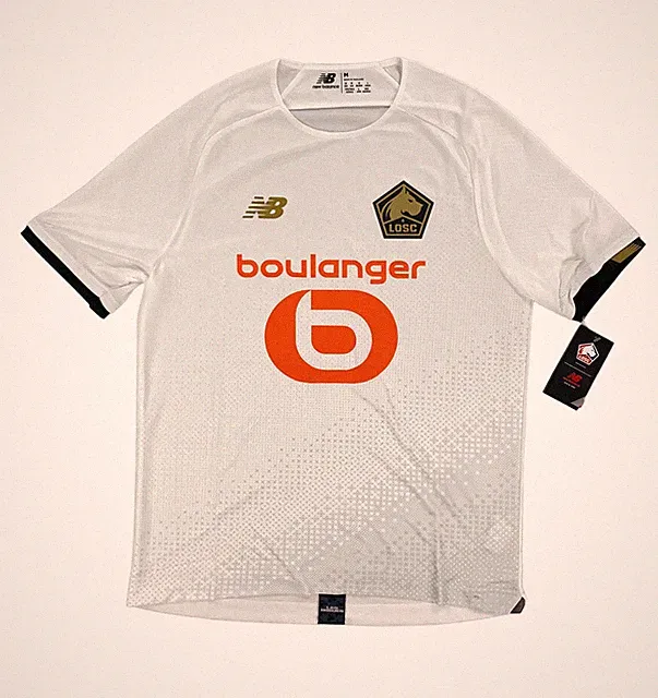 NEW New Balance Lille LOSC Away Short Sleeve Soccer Jersey White Mens Size M