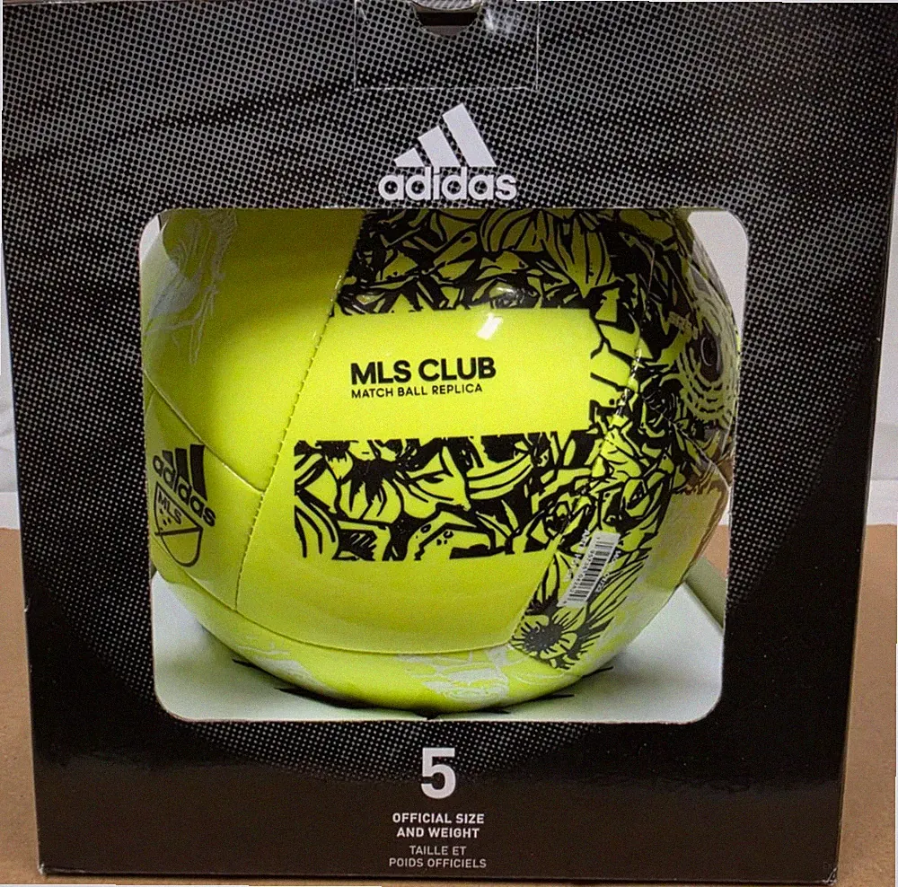 New NIB Adidas MLS Club Soccer Ball Size 5 Yellow/Black H57823
