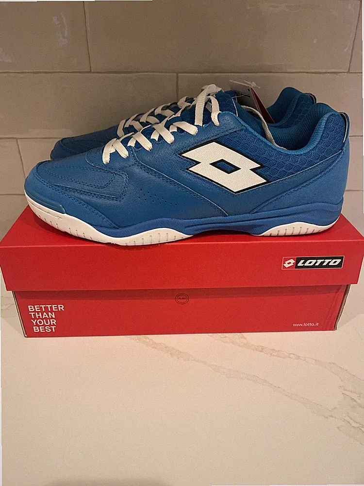 New NIB Men’s Lotto Tacto 200 V ID Indoor Soccer Shoes Size Men's 10.5 Blue $90