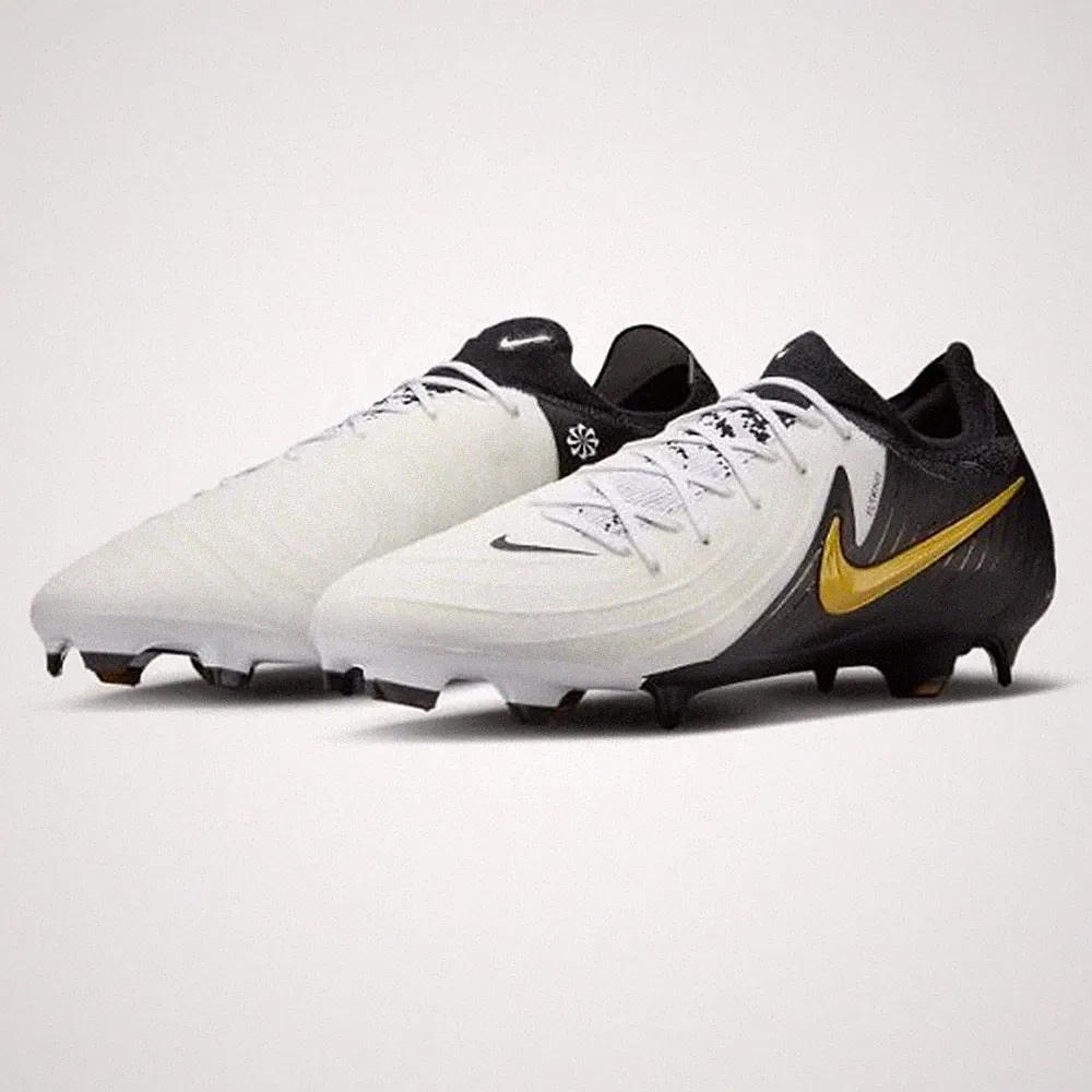 New Nike Men's Phantom GX 2 Pro FG Soccer Cleats FJ2563-100 White/Gold/Black