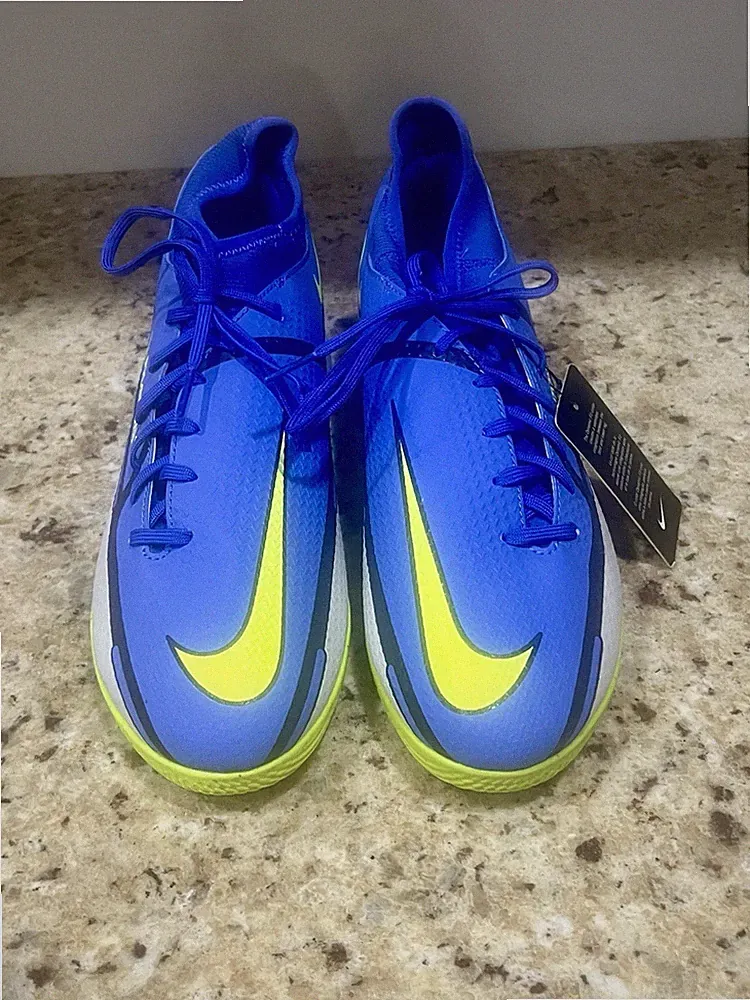 New Nike Phantom GT2 Academy IC Indoor Cleats SAPPHIRE/VOLT-GREY FOG Size 8.5