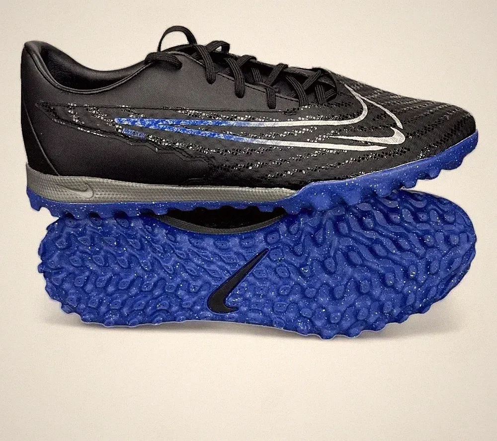 New Nike Phantom GX Academy Turf Soccer Cleats Black Blue DD9477-040 Men’s 4.5