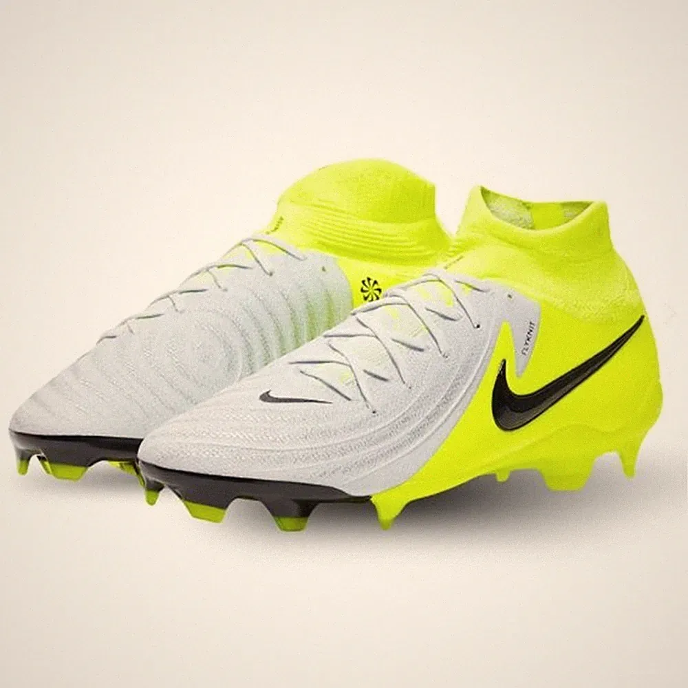 New Nike Phantom Luna II Pro FG Soccer Cleats FJ2575-003 Silver Black Volt Sz 10