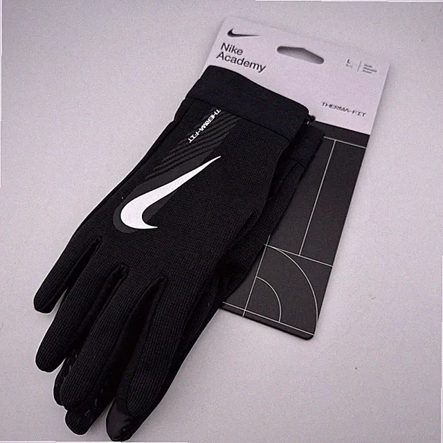 NEW NIP Nike Academy Therma-FIT Football Soccer Gloves Youth Large Black Sports