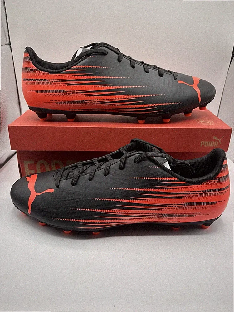 New PUMA Attacanto II FG AG Soccer Shoes Cleats Mens Size 14 Black Red