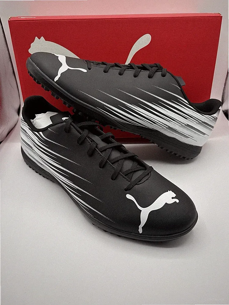 New PUMA Attacanto II TT TF Turf Soccer Shoes Cleats Mens Size 14 Black White