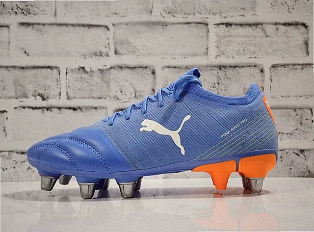 New Puma AVANT PRO Rugby Men's Soccer Cleats Metal Blue/Orange 106714-03 SZ 8.5