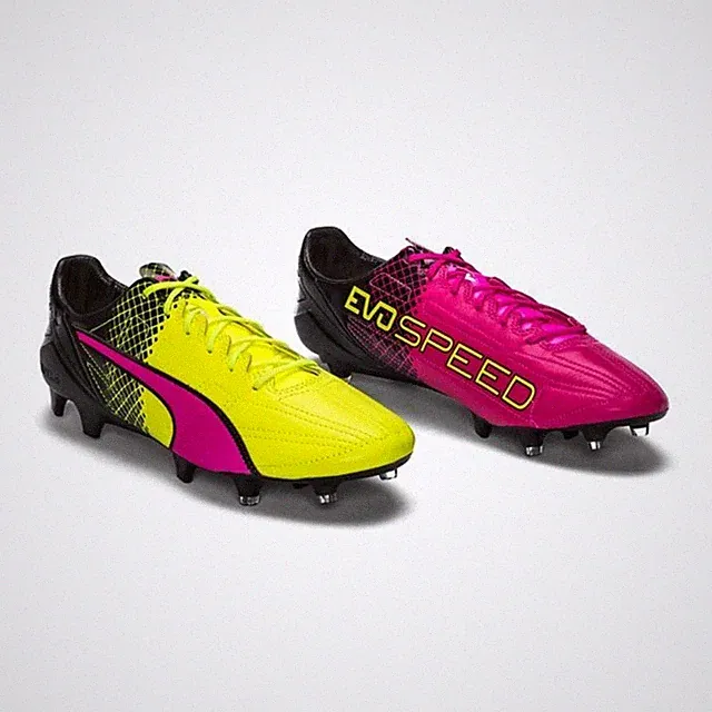 NEW PUMA evoSPEED SL Leather FG Black Safety Yellow Soccer Cleats RARE Tricks
