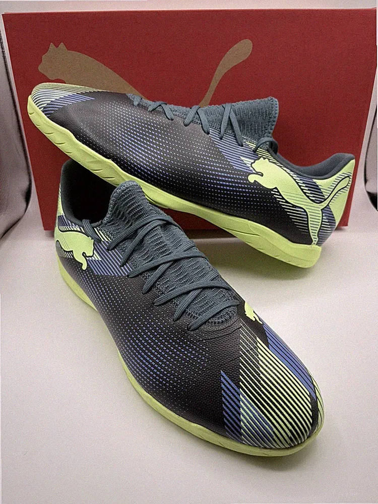 New PUMA Future 7 Play IT IC Indoor Soccer Shoes Cleats Mens Size 14 Blue Green