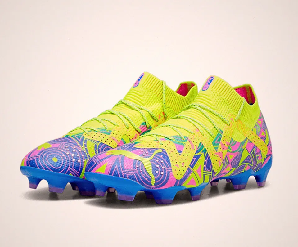 New Puma Future Ultimate Energy FG/AG Professional Soccer Cleats Yellow-Blue 🔥
