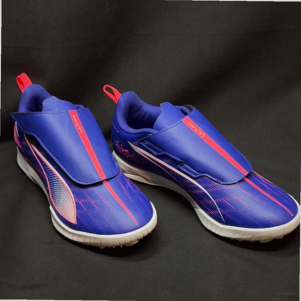 NEW Puma Ultra Shoes Kids Size 4.5 Blue Hook & Loop Soccer Turf 107909-01